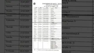 ba part 3  exam time table out #kotauniversity #uok_exam_news