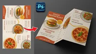 create trifold brochure mockup design using Photoshop