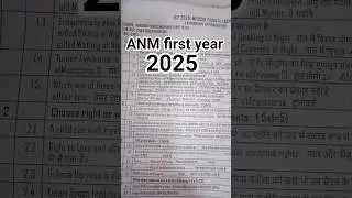 Child health nursing 2025 question paper ANM first year ☺️☺️