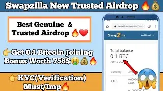 Swapzilla New Airdrop || Joining Bonus 0.1 Bitcoin (757$) || 100% trusted Platform Join Fast..!!