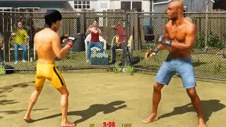 Bruce Lee vs Anderson Silva Backyard Brawl | UFC 5 AI Simulation Gameplay (CPU vs CPU)