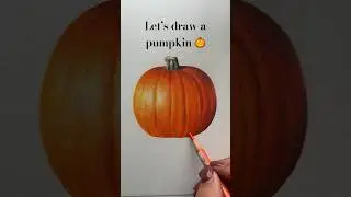 Pumpkin Coloured Pencil Drawing #fallcraft #learntodraw #pumpkinpainting