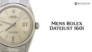 Mens Rolex Stainless Steel Datejust 1601 Watch with Silver Dial