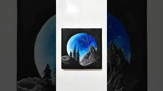 Blue Moon Painting #ytshorts #art #canvaspainting #acrylicpainting #viral