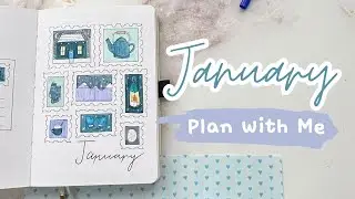 January 2026 Bullet Journal Setup | Plan With Me | Cozy Winter Stamps Theme