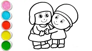 Cute Pocoyo with Friend Drawing, Painting and Coloring For Kids and Toddlers_ Easy Art 