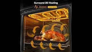 ThermoMate Electric (or Gas) Wall Oven, Built-in with 12 Cooking Functions & Sensor Touch Control.