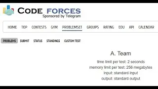 Team || Code Forces || Java
