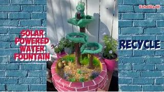 Styrofoam and Cement Solar Powered Water Fountain