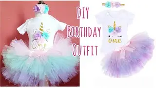 How To Make Birthday Tutu Outfit//DIY Tutu skirt and t-shirt for girls// Unicorn Costume// Custom