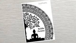 Lord Buddha Mandala Art | How to draw Mandala Art for Beginners #lord #buddha #art #vanithaarts