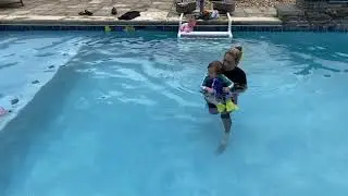 Baby Cooper during infant aquatics class