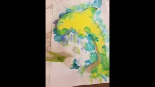 Peg and cotton wool ball painting