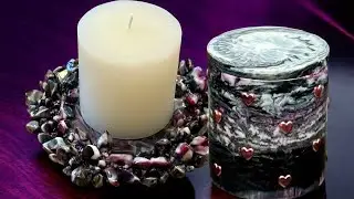 #426 14 Days of Hearts - Day 13 - Marble Jar with Hearts and Pillar Candle Holder in Epoxy Resin