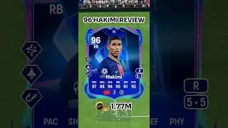 96 UCL RTTF Hakimi Review 🇲🇦🔵 The Fastest RB in FC25? #Shorts #FC25 #Hakimi #PlayerReview #FYP