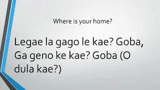 SEPEDI LESSON NO 6 SOME USEFUL EXPRESSIONS