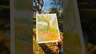 Plein air painting ❤️#shorts #asmr #aesthetic #painting #asmrvideo #gouache #watercolor #craft