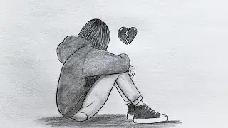 How to draw a Sad Girl Broken Heart - Drawing tutorial || Pencil sketch for beginner || Girl drawing