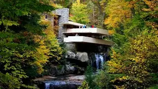 The Falling Water by Frank Lloyd Wright, FreehandSketching on Pen & Ink.