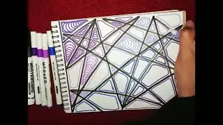 Easy colorful zentangle pattern to calm your mind | #zentangle #drawing #begginers 