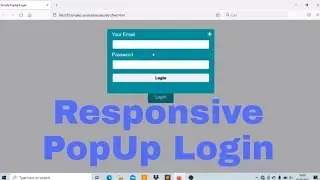 Responsive PopUp Simple login using Html, Css and Javascript | CodeWeb
