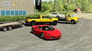REPOING $2,000,000 IN SUPER CARS | FERRARI F8 & BENTLEY | SQUAD REPO | FARMING SIMULATOR 2019