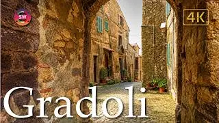 Gradoli (Lazio), Italy【Walking Tour】History in Subtitles - 4K