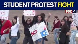 Adult arrested for fighting students protesting ICE