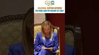 Bilateral meeting between PM Modi and PM Meloni of Italy at Bharat Mandapam #G20India