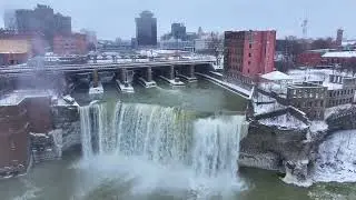 Rochester N.Y. High Falls on a Snowy January Day