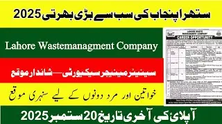 Lahore Waste Management Company Jobs 2025 | South Punjab Senior Manager Security Vacancies 