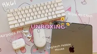 Unboxing my M1 Ipad Pro 12.9 inch and Airpods Pro + Accessories ✨