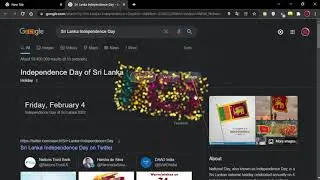 The new-look of GOOGLE for Independence Day of Sri Lanka