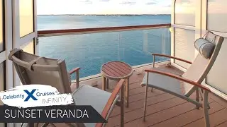 Celebrity Infinity | Sunset Veranda Stateroom Full Walkthrough Tour & Review | 4K