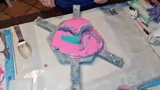 # 62 Pink Purple Heart - Acrylpouring