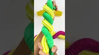 Creating Style Rainbow Crunchy In POP-TUBE #diy #satisfyingvideos #relaxing #oddasmr #poptubesounds