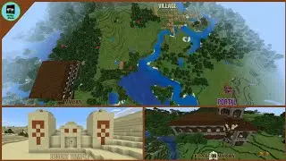 SEED MCPE 1.16+ Outpost on Mansion, Desert Temple, portal, Village, and mesa
