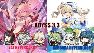 Yae Miko Hypercarry and Barbara Hyperbloom - Abyss 3.3 Floor 12 #genshinimpact #原神 #げんしん #2023