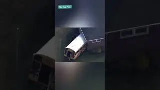 A school bus has crashed into a house in West Caldwell, New Jersey