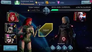 Rise of Krypton - Solo Raids - HEROIC 1 T4 - HBHQ (without ARKHAM BATMAN) vs Boss Dark Supergirl