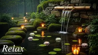 Relaxing Meditation Music with Water Sounds in a Tranquil Nature Garden 🌿 Calm Mind & Sleep 🌙