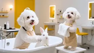 Baby Puppy with Mom Dog Open a Pet Haircut 💇🐶 You Won&rsquo;t Believe the Result!