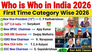 Who is Who in India 2026 | Appointment 2026 Current Affairs | Vartman me kon kya hai 2026
