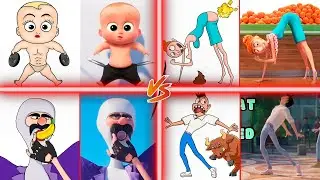 The Boss Baby   Funny Drawing Meme vs GOAT Official Teaser Trailer vs Crazy Frog   Drawing Meme
