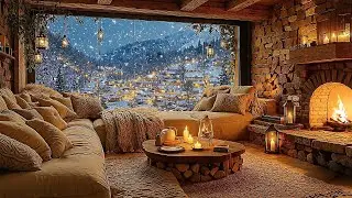 Quiet Winter Piano Lounge | Snow Outside, Fire Inside ❄️ | 1 Hour Focus & Relax