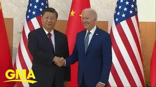 Biden meets with China&rsquo;s Xi in person for 1st time since taking office