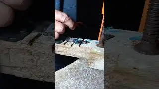1984. #14AWG Insulated copper wire turned into a bare copper wire for electrical ground