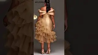 Xpluswear Dress | Champagne Nights Glow in Ruffle Style