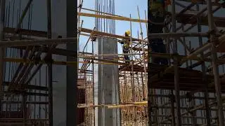 Curing Water For Column. #shorts #construction #engineering #structure #satisfying