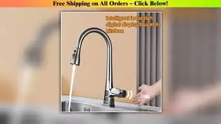 Kitchen Sink Intelligent Sensor Digital Display Pull-Out Faucet Non-Contact Switch Cold And Hot